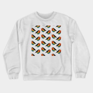 Colorful cute chubby pigeon bird pattern design with cream bg Crewneck Sweatshirt